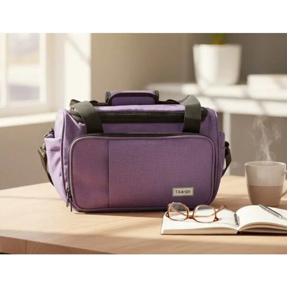 Sucipi Knitting Bag Organizer Purple Yarn Storage Tote Project Bag 14x10x
